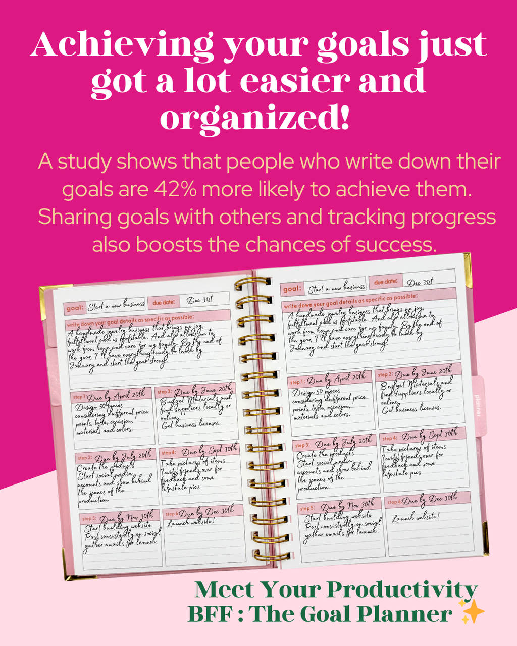 The Ultimate Goal Planner | Undated Weekly & Daily Planner | Goal Setting Planner